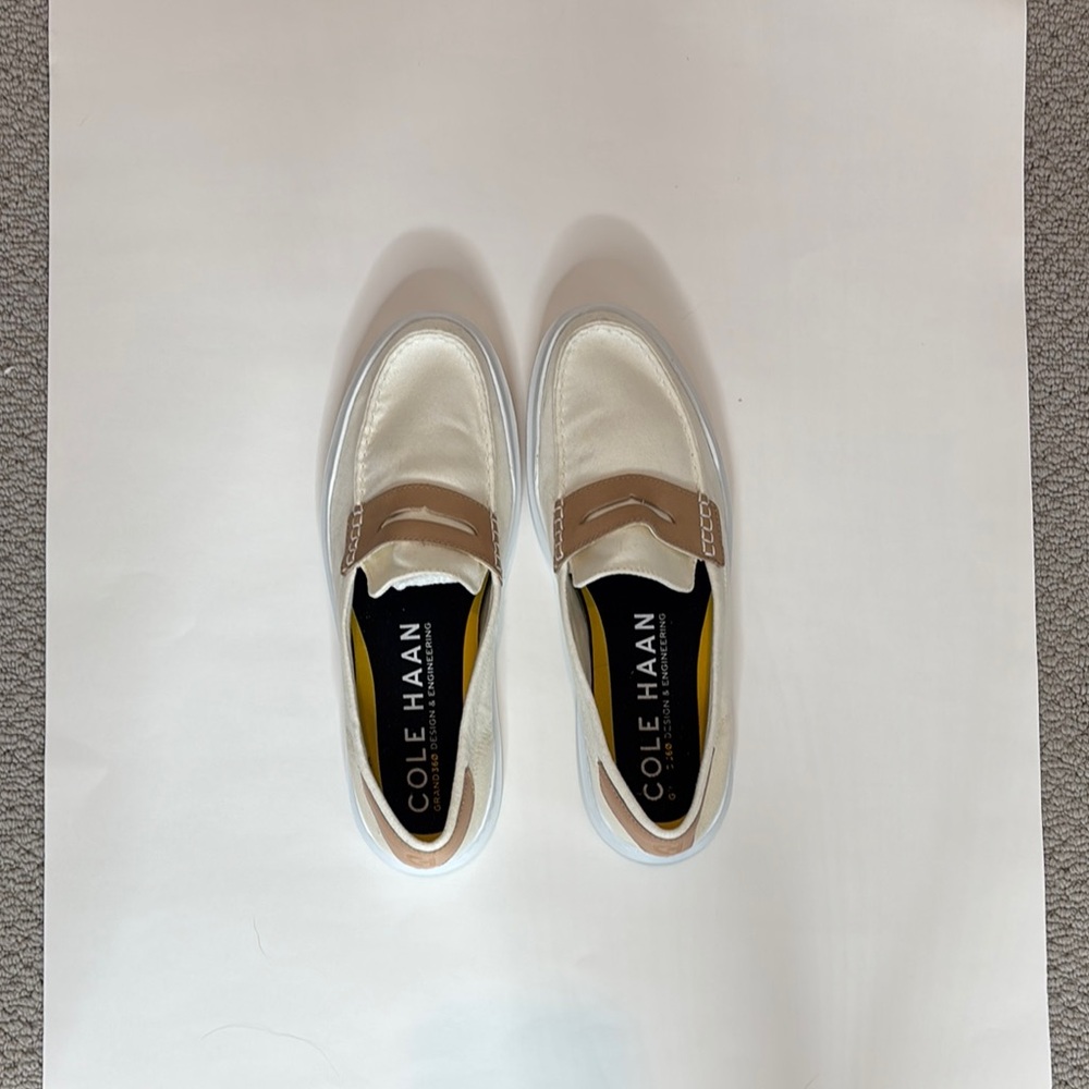 Men’s Cole Haan Grand Cream and Tan Loafers